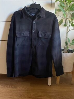 croft & barrow Black Button-Front Lightweight Shacket